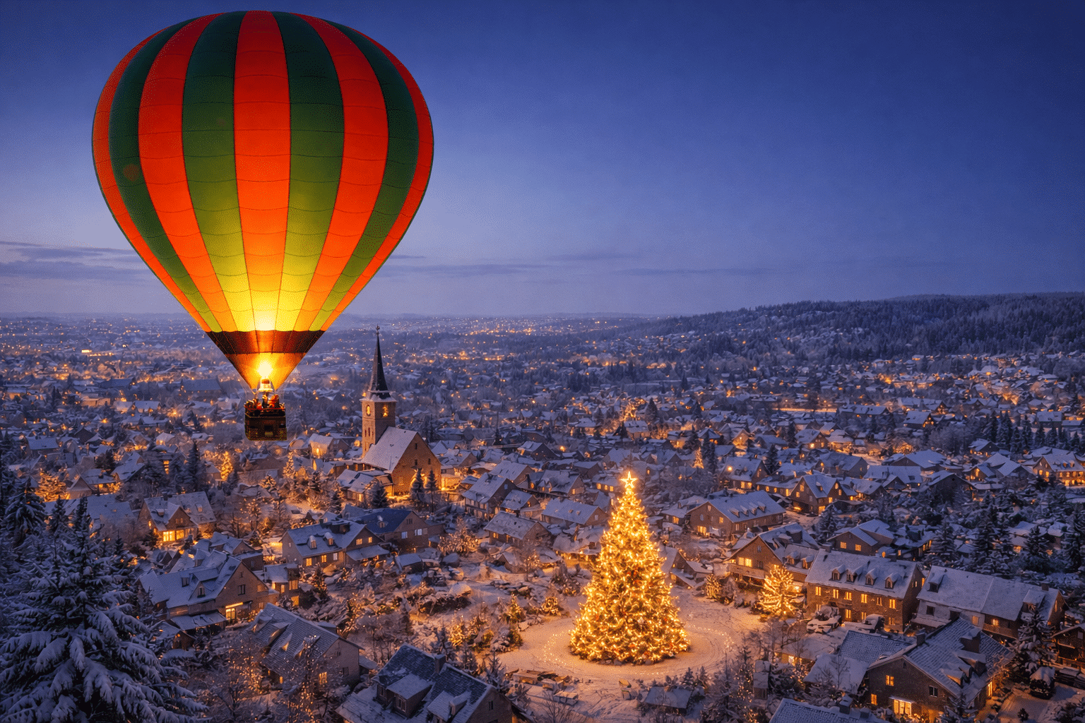 Des cadeaux de Noël Montgolfière