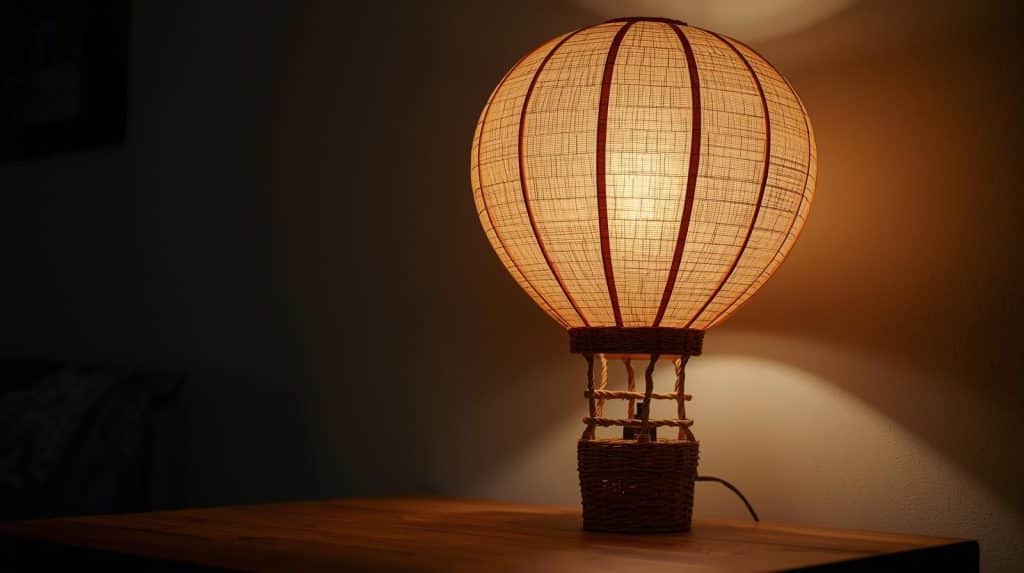 Une lampe en forme de montgolfière