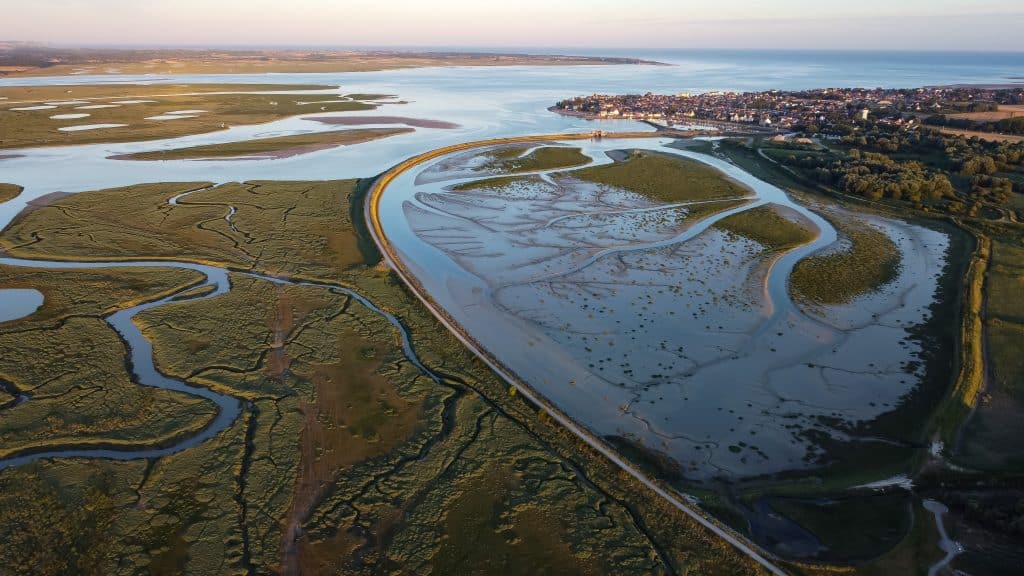 Vue aérienne de la baie de somme