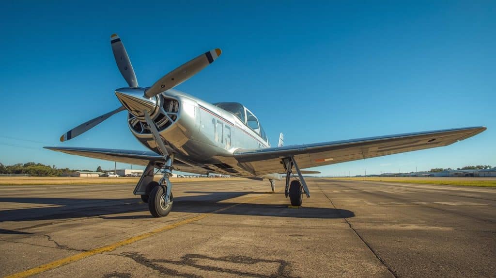 Un avion monomoteur au sol