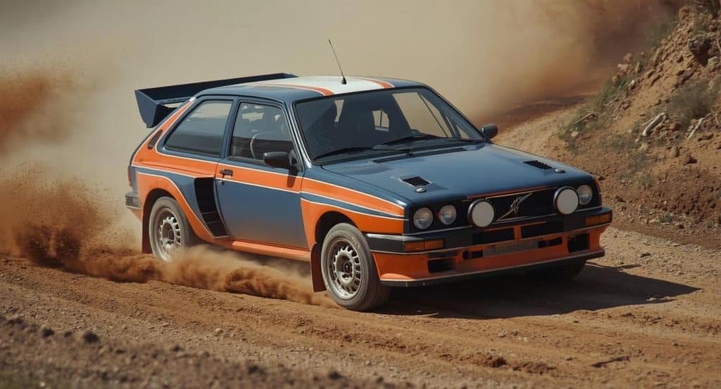 Une voiture de Rallye automobile